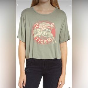 Nordstrom’s la la land creative co flying tiger shirt sleeve cropped tee shirt